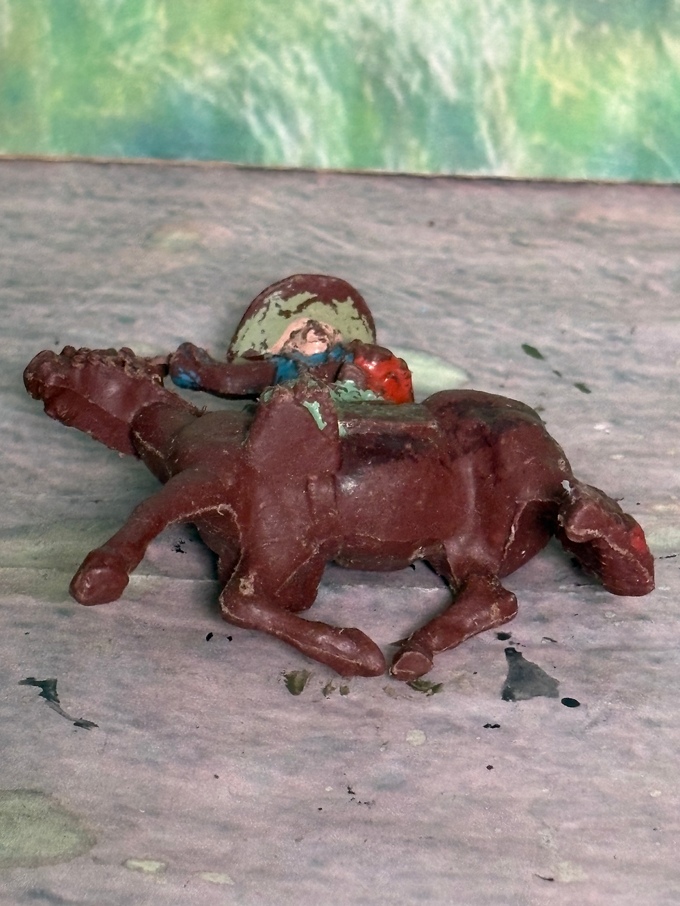 Thumbnail: Unknown Mounted Mexican Plastic Figure 70mm Tall Ind.