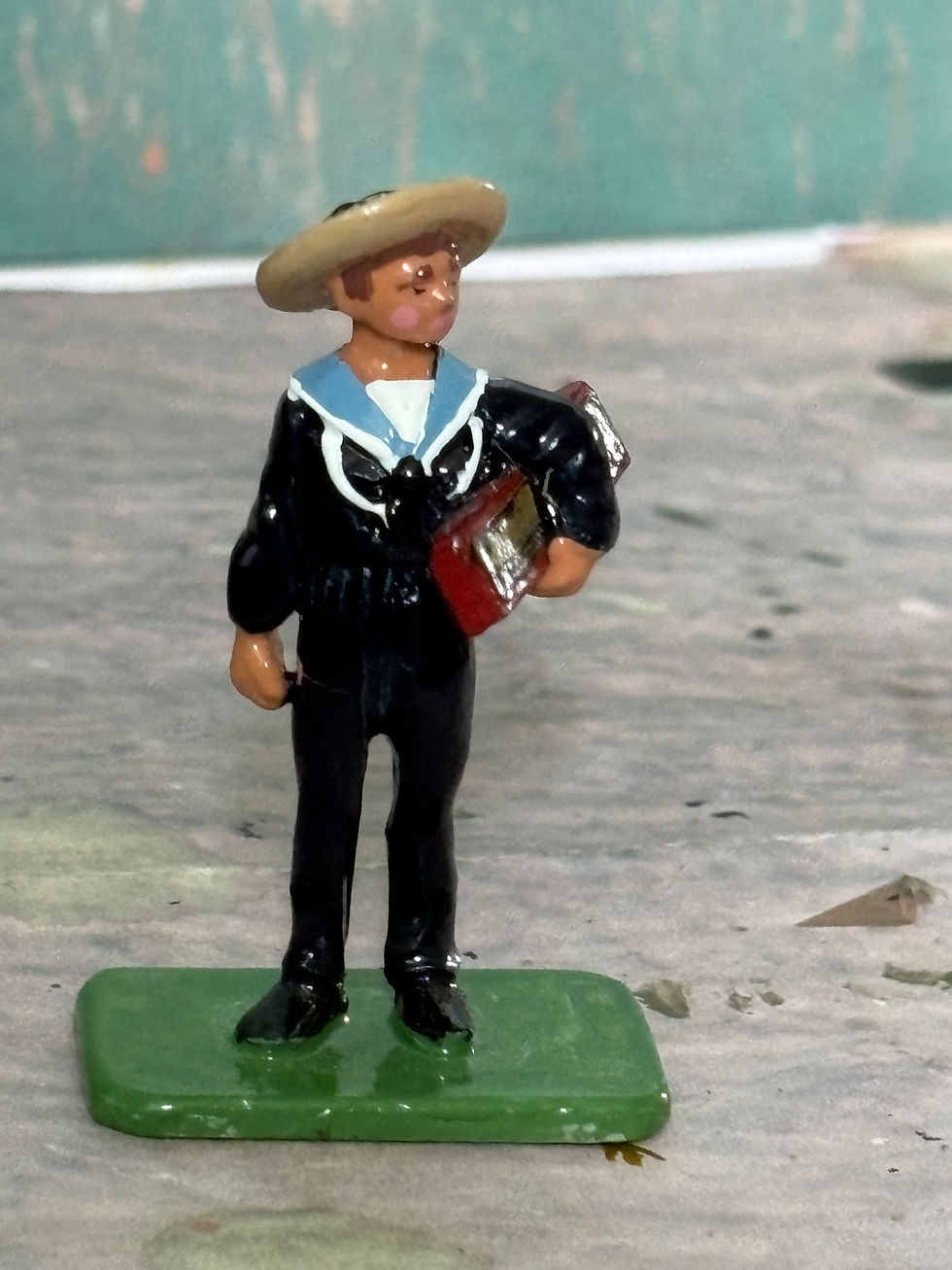 Thumbnail: Rare Britain's Ltd. Metal Figures Small Boy with Parcel 1999 Made in England