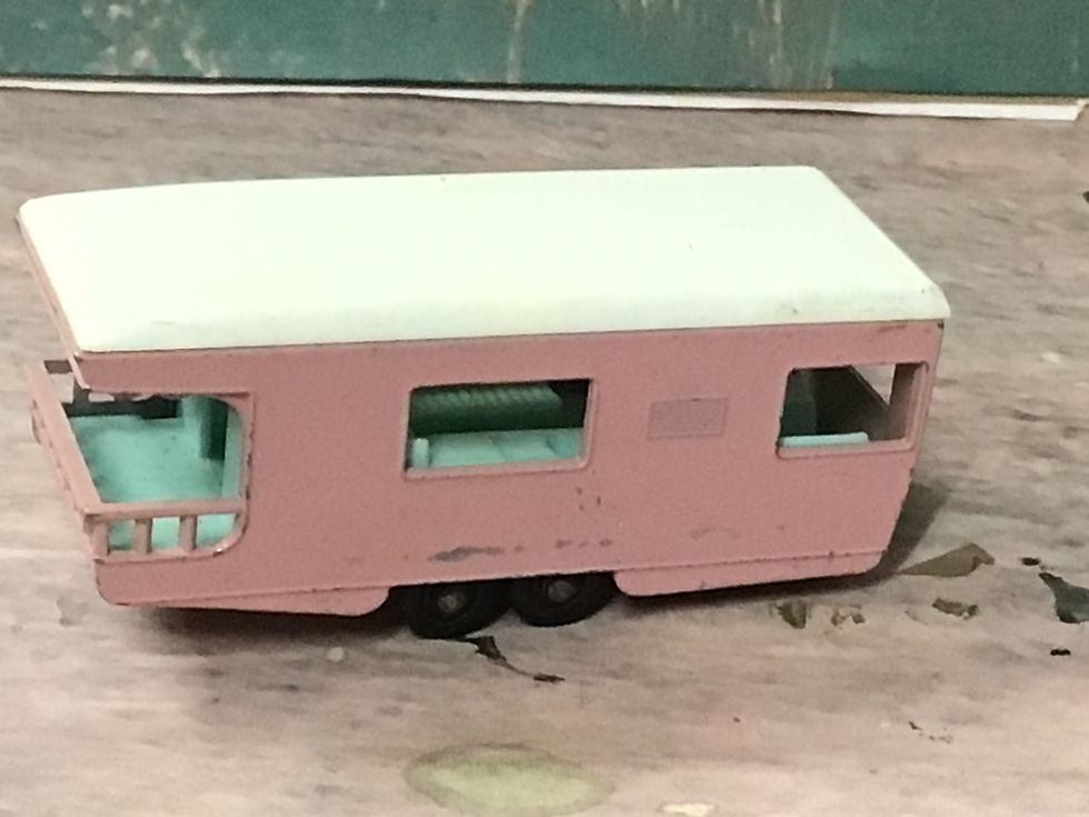 Thumbnail: Matchbox Series Lesney No. 23 - Trailer Caravan - Pink with white plastic roof
