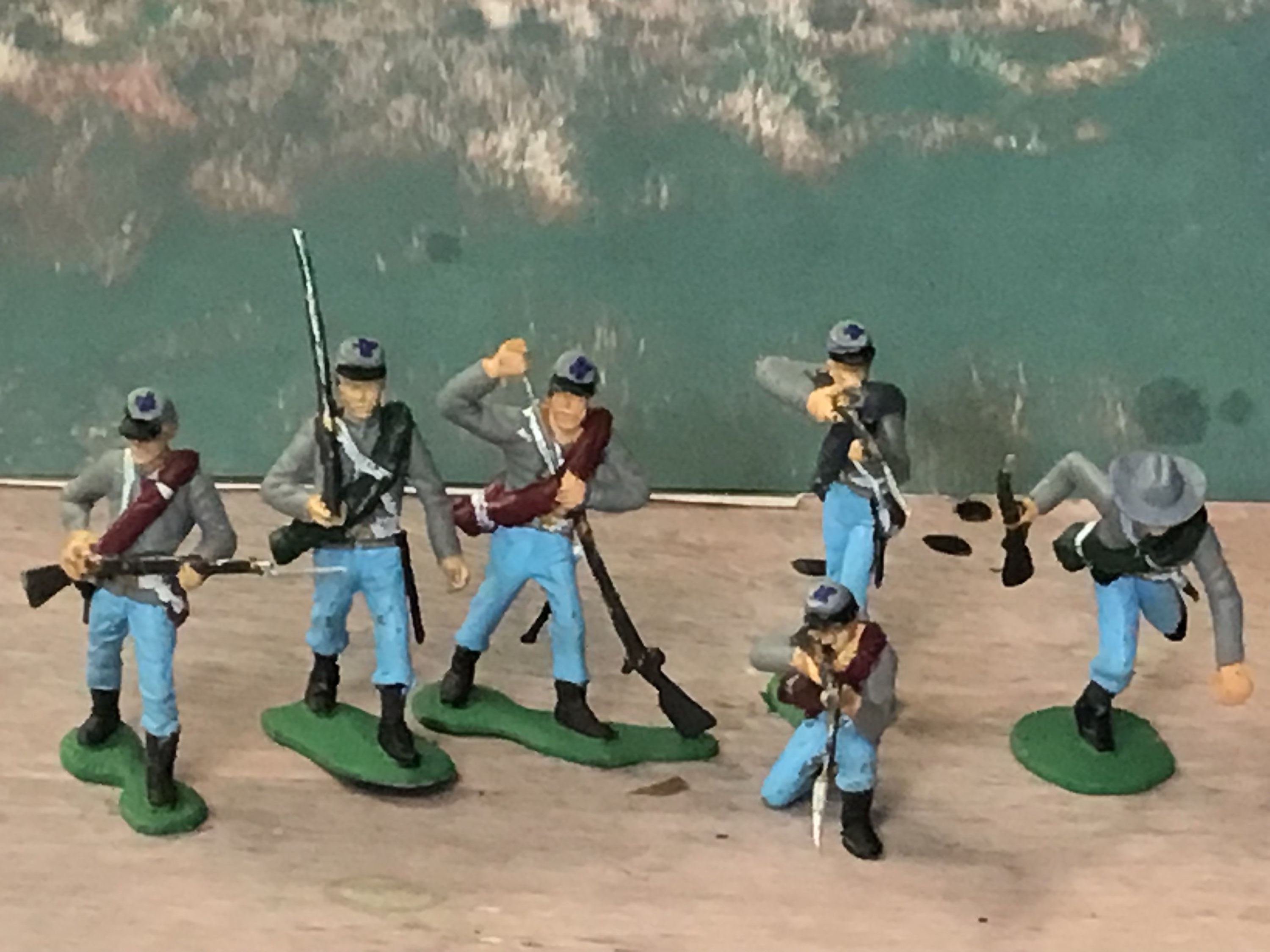 CTS Plastic Figures 54mm ACW Confederate Infantry X9