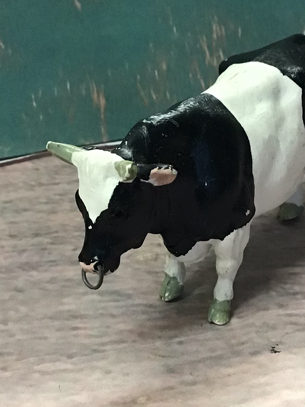 Thumbnail: Britains Ltd Made in England Freisan Bull with ring in nose 1970