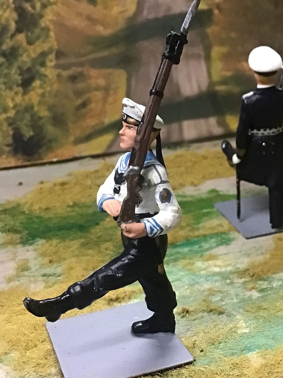 Thumbnail: Stadden 54mm Metal Figures WWII  2x German Kriegmarine Marching Officer & Sailor