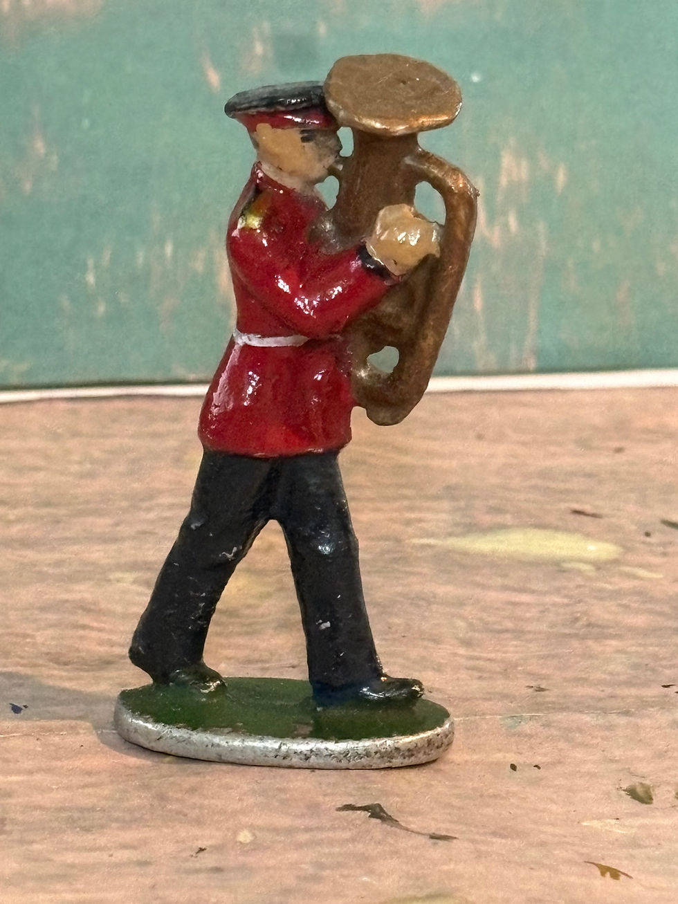 Thumbnail: Unknown Metal Alloy Painted Guards Bandsman  Marching Figure