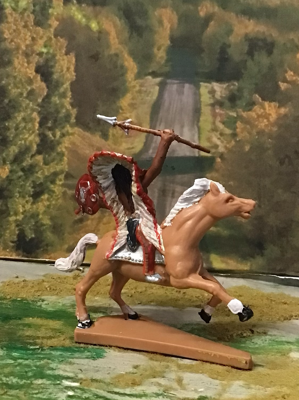 Thumbnail: Vintage Cherilea Native Mounted American Chief Figures 60mm