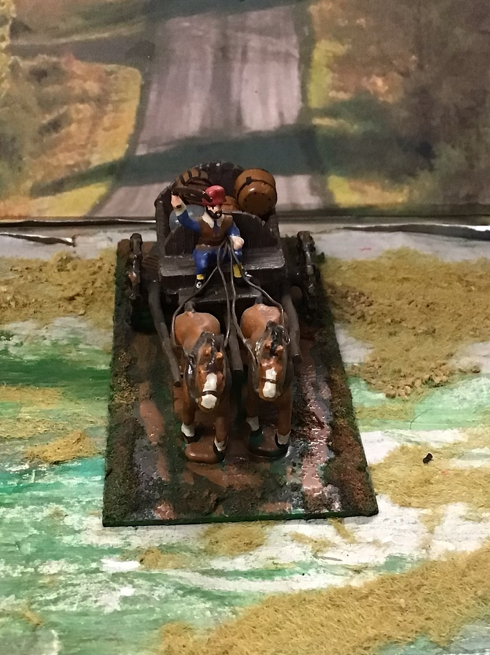 Thumbnail: Hinchcliffe or Similar 28mm Metal Horse and Cart with Load