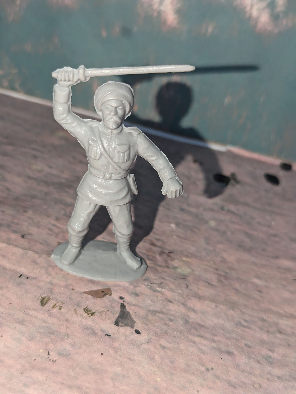 Thumbnail: Charbens Recast Sikh/Indian Infantry Grey Plastic Figures  x5 65mm