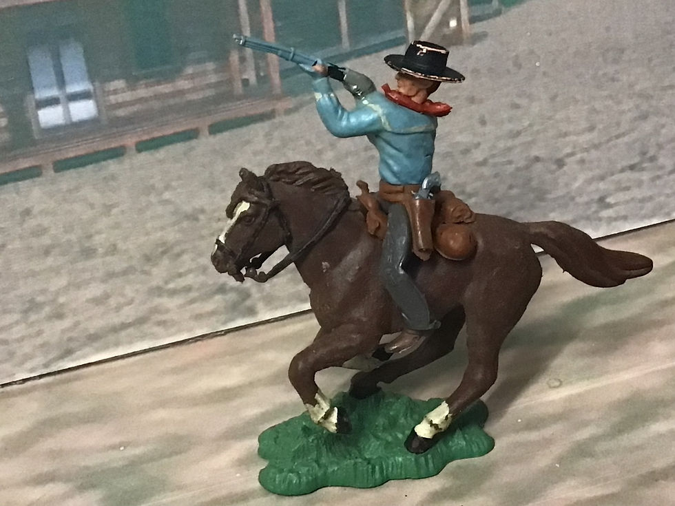 Thumbnail: Herald H634 Western Figures Cowboy Firing Rifle on Herald Horse Various