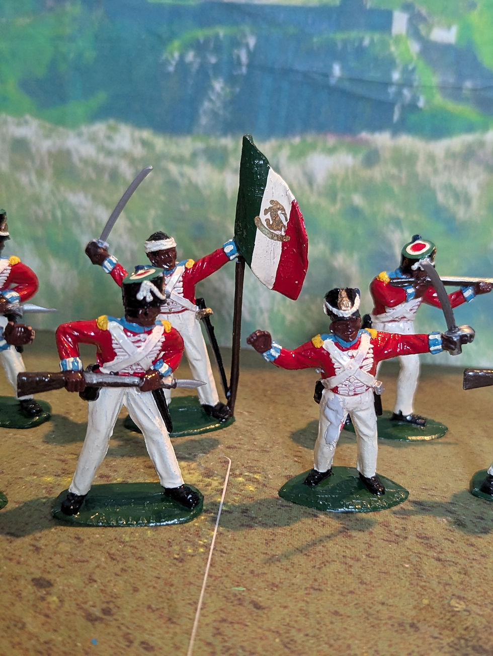 Thumbnail: Vintage Timpo Action Packs Mexican Infantry Painted 1:32 Plastic Figures x