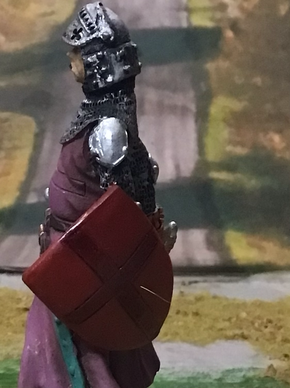 Thumbnail: Sculpture UK Resin Figure 60mm French Knight Standing Purple Surcoat