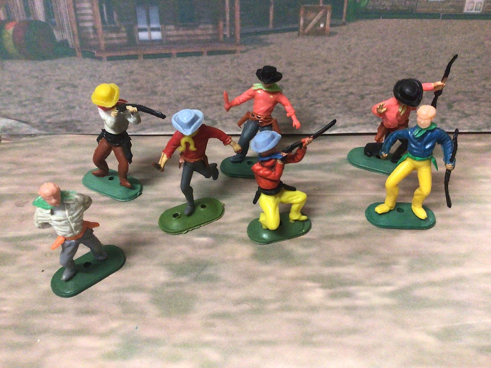 Thumbnail: Timpo Hong Kong Copy Swoppets Western Cowboys 7 plus 1 Mounted