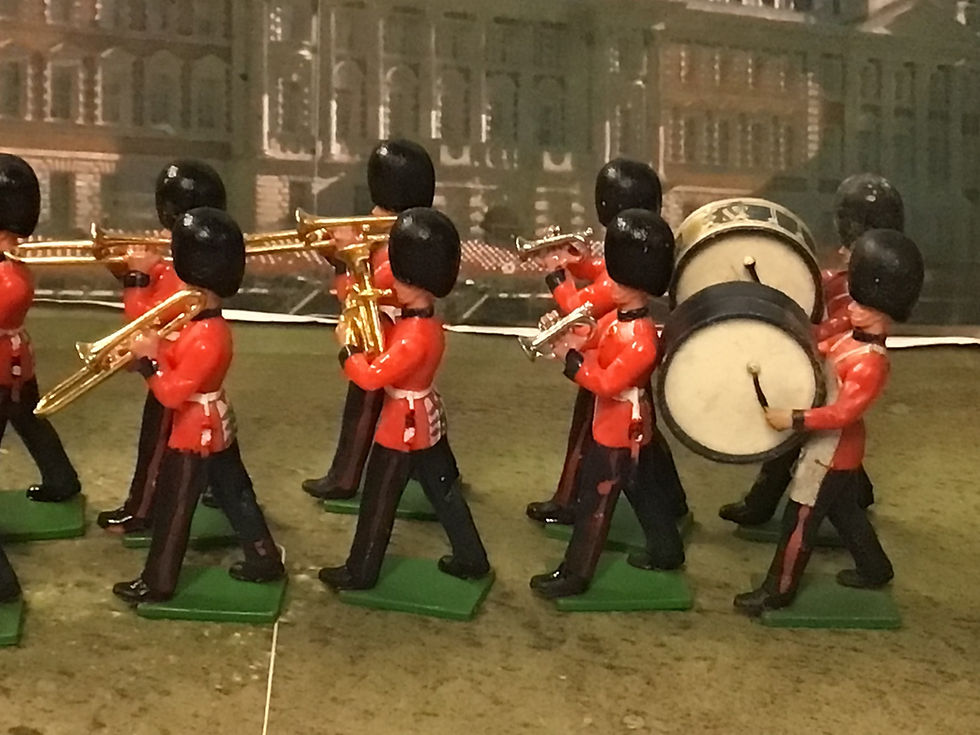 Thumbnail: Britains Eyes Right Marching Scots Guards Band Figures  54mm x12