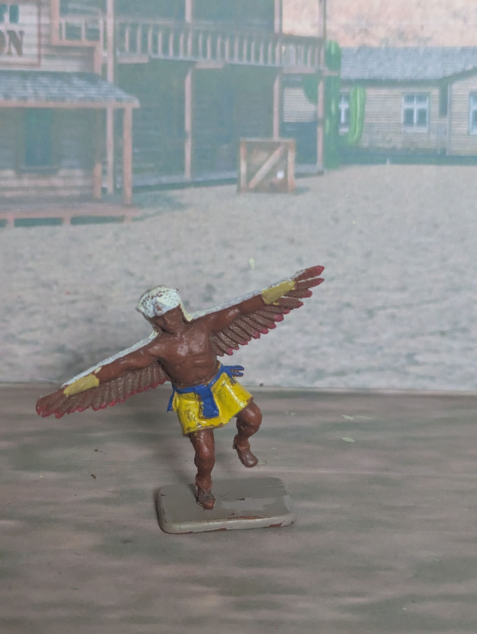 Thumbnail: Vintage Crescent Red Indian Figures Various Painted Figures