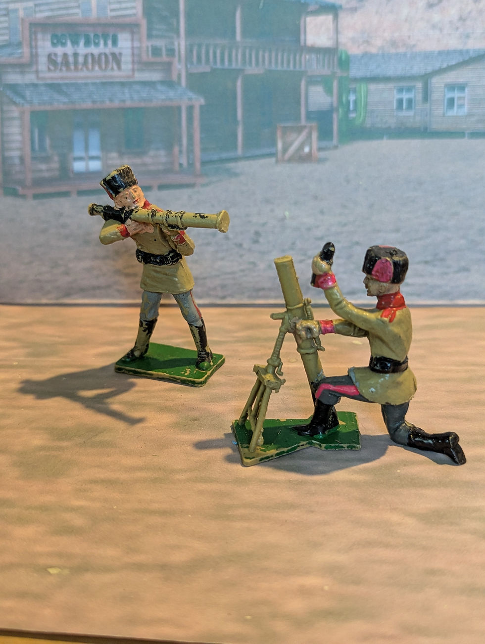 Thumbnail: Vintage Cherilea Russian Infantry x2  60 mm Plastic Figures