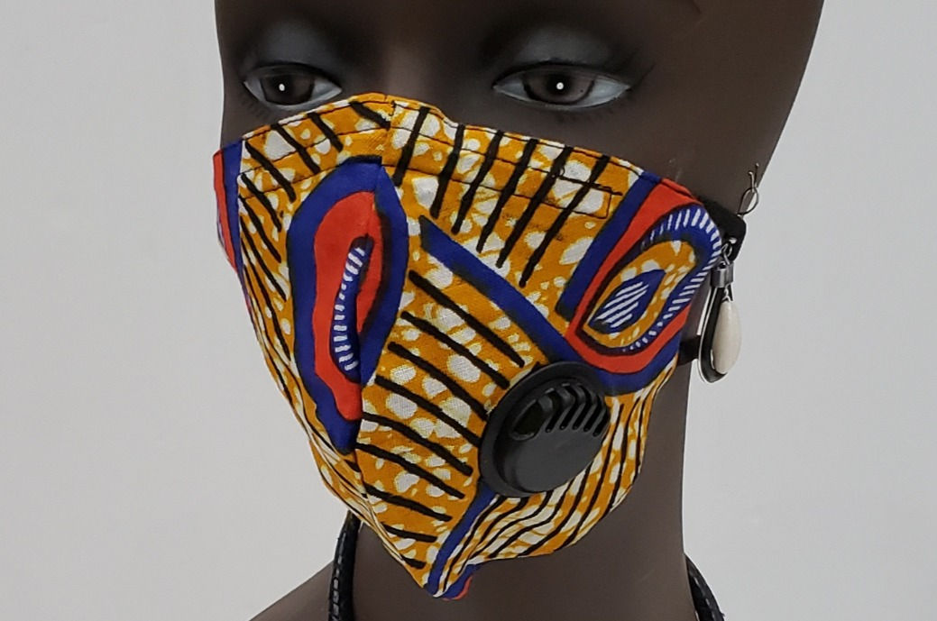 African Print Face Mask w/Filter
