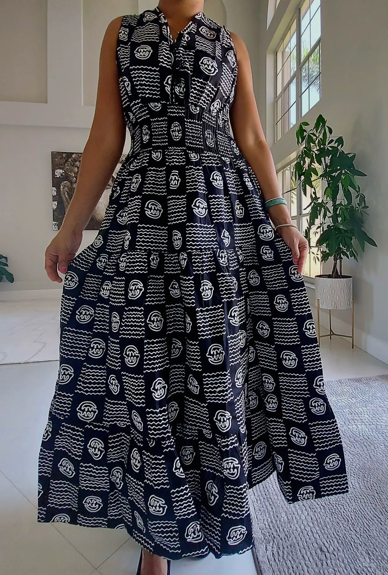 Long African Dress with Headwrap