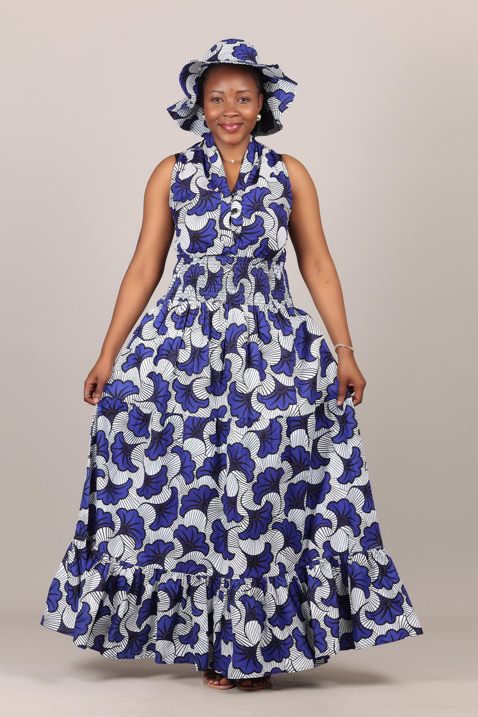 African Print Halter Top Dress