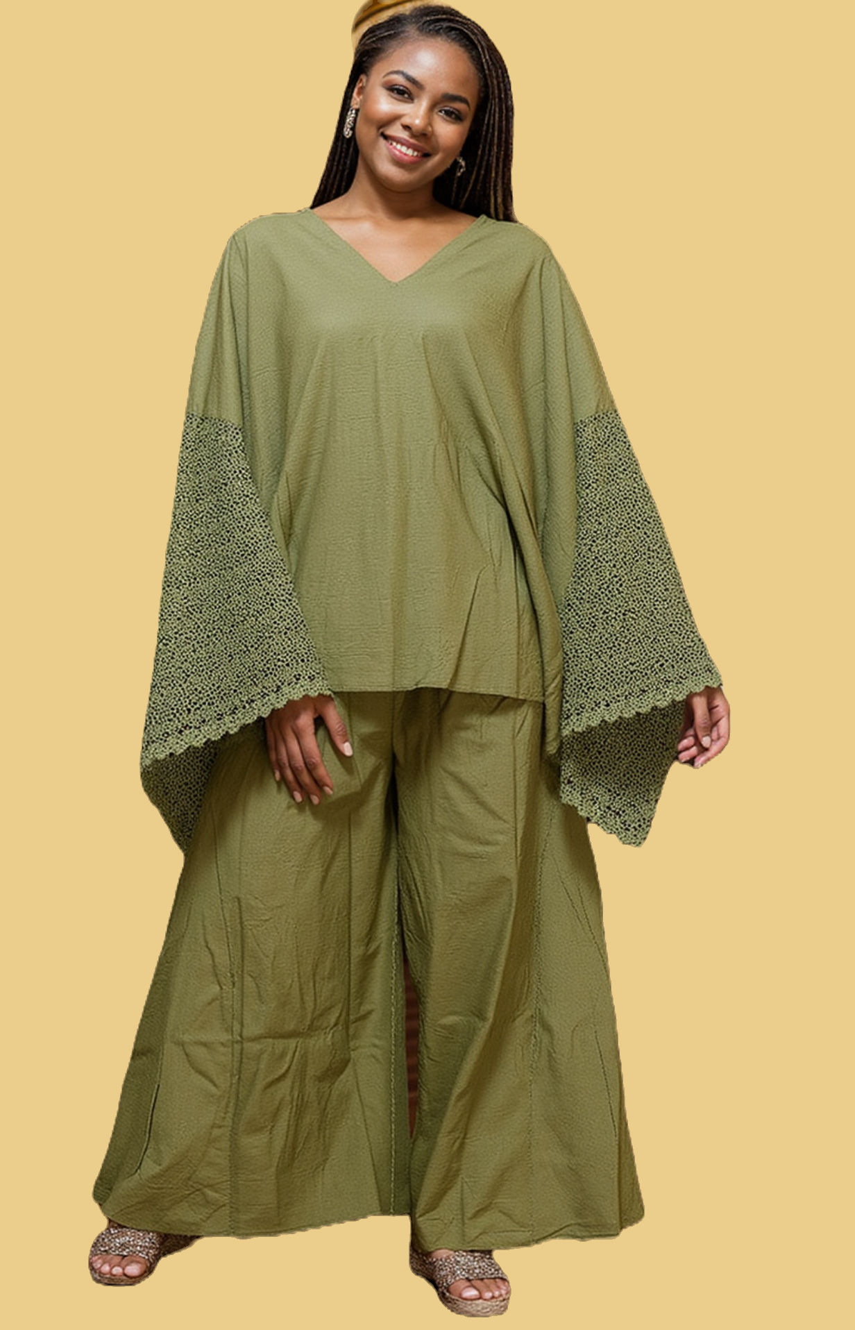 Linen 2pc Afrocentric Pant Set