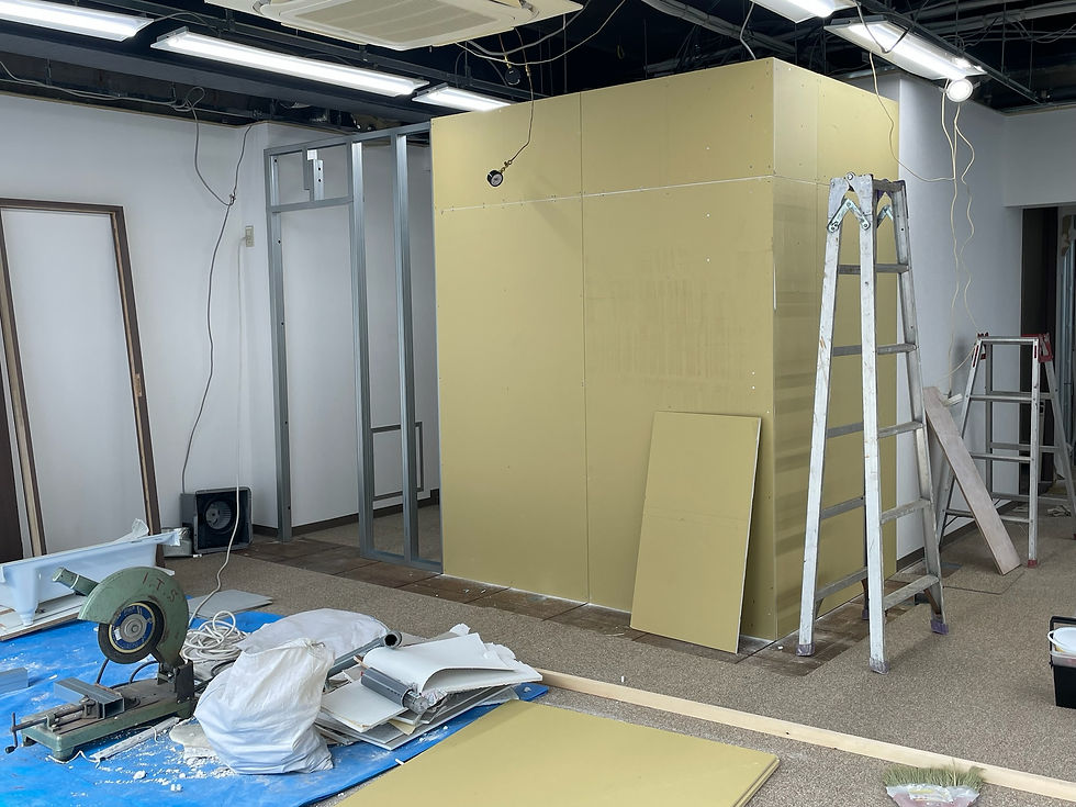 【渋谷区】ジムの内装工事全般と軽天(LGS)間仕切り/パーティションを