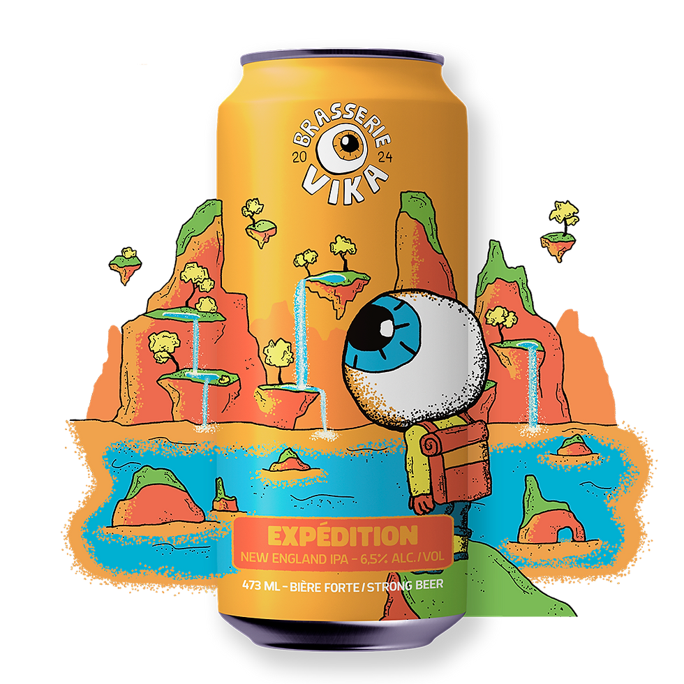 Illustration complète - Canette bière Expédition - Nectaron, Nelson Sauvin et Riwaka