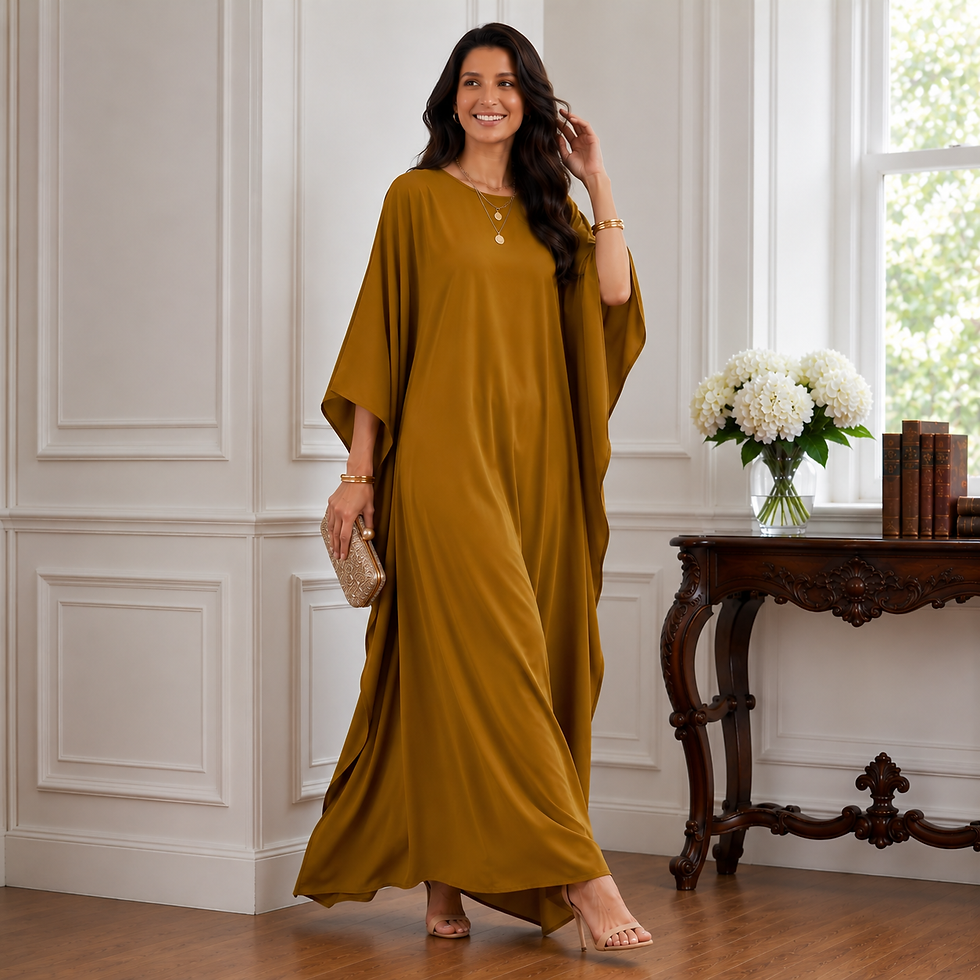 Miniatura: Silk kaftan long length, custom caftan beach wear, silk evening dress050