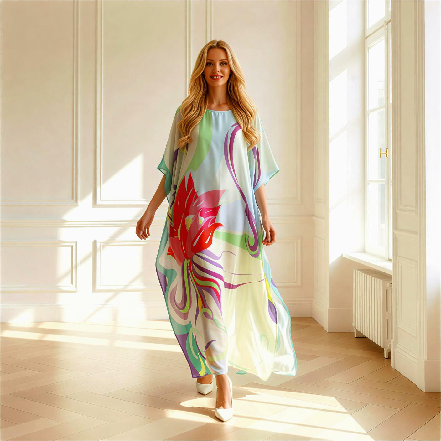 Lotus kaftan summer dress, Beach wedding kaftan Resort