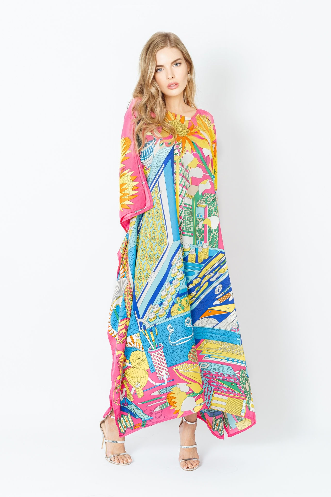 Pink Kaftan Resort Wear, Museodesign Kaftan Plus Size Gift for Mom