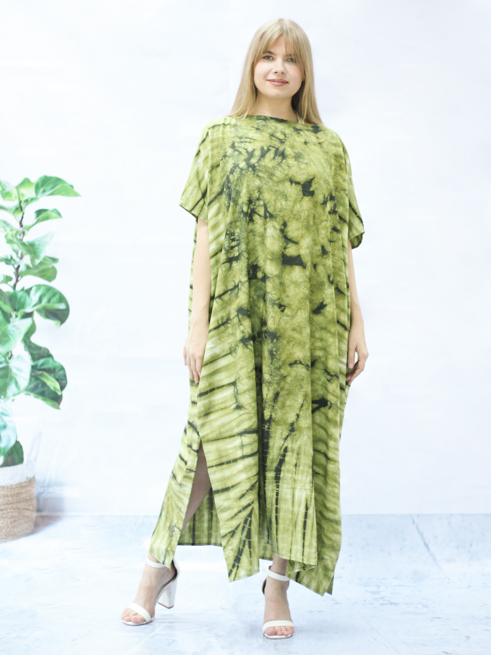 Hand Tie Dye Kaftan Beach Wear- Summer Cotton Kaftan Resort Wear- Museo Design