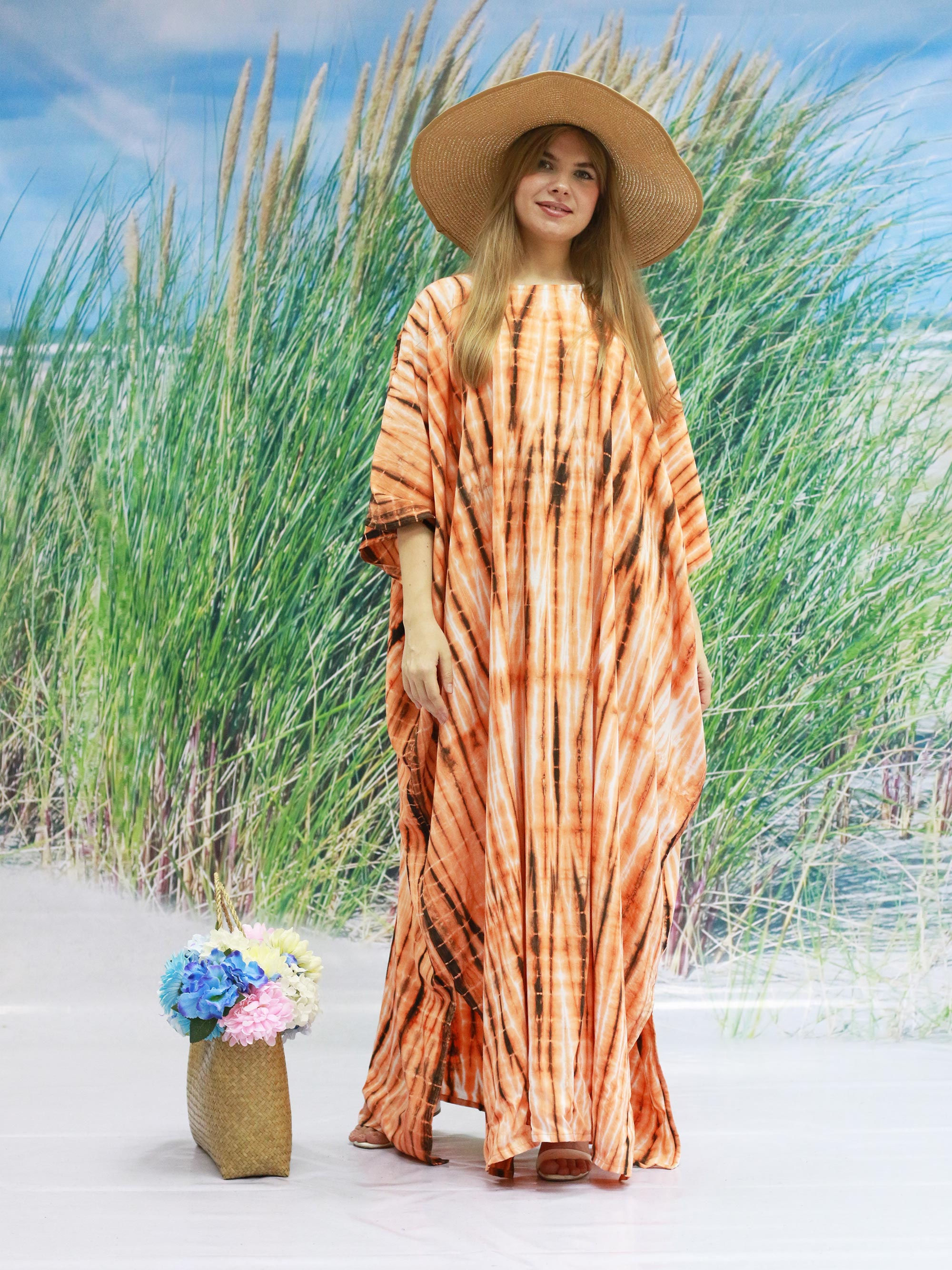 Handmade Tie Dyed Kaftan, Cotton Kaftan for Summer Vacation Museodesign