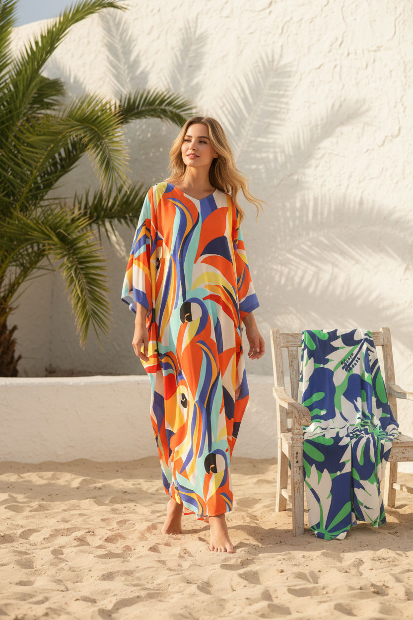 Miniatura: cotton kaftan summer beach dress