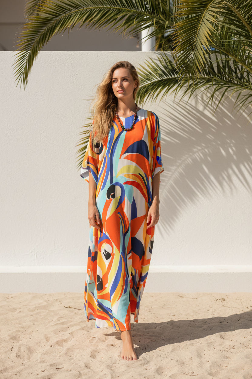 Miniaturbild: cotton kaftan summer beach dress