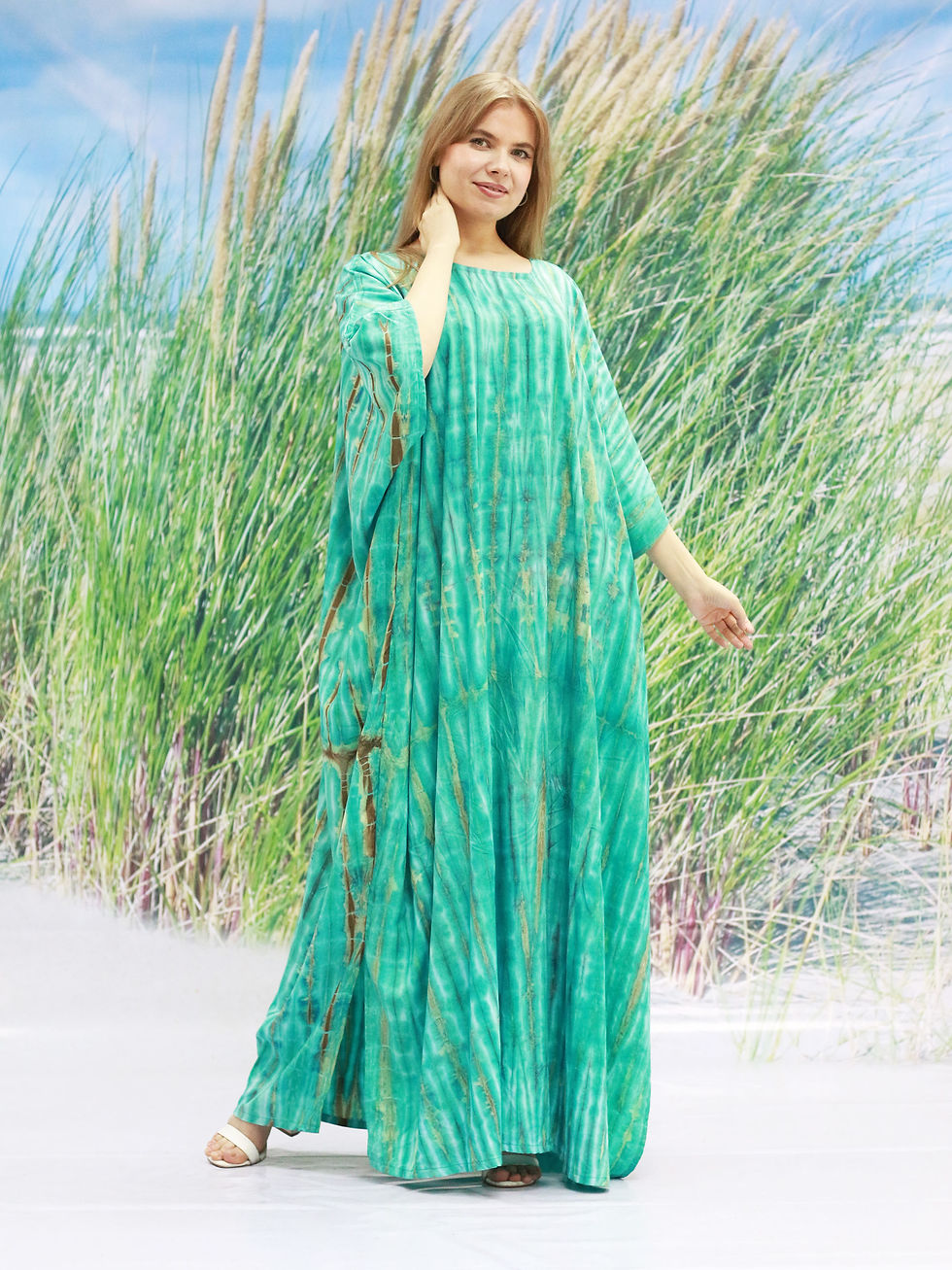 Thumbnail: Tie Dyed Kaftan Cotton Resort Wear, Museo Design Kaftan Plus Size Handmade