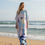 Miniatura: Ocean kaftan beach wear, Silk blend dress custom length kaftan resort