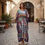 Thumbnail: Patchwork Print Kaftan Vintage Style : One Size Fit All, Twill Silk 100%