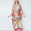 サムネイル： Silk Kaftan Resort Wear, Classic Print Horse Art, Full Length