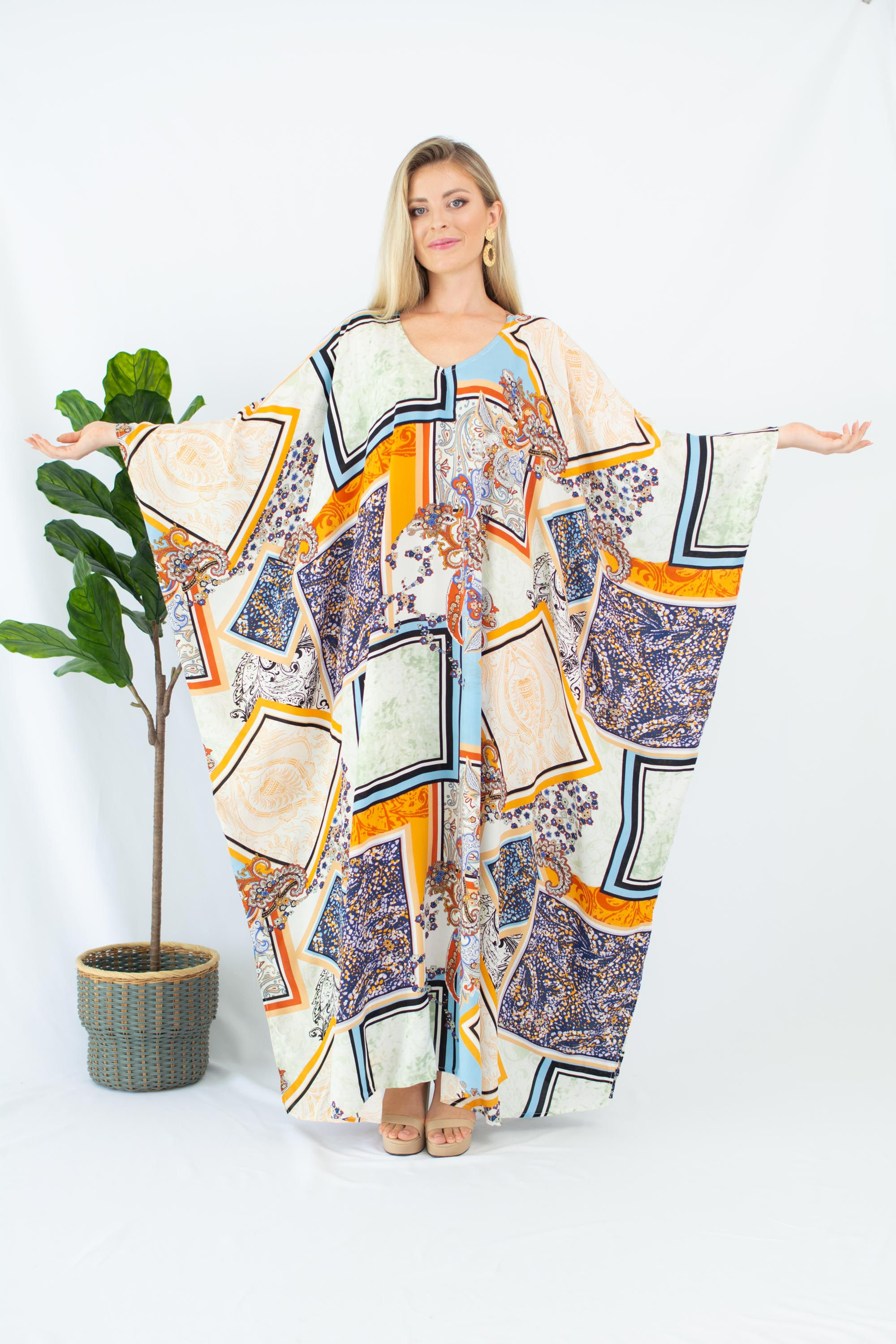 Summer Kaftan Full Length, Cotton Kaftan Beach Wear, Lounge Wear Kaftan Custom