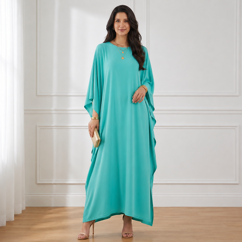 Miniaturbild: Green kaftan silk dress, beach kaftan for women, gift for her 642
