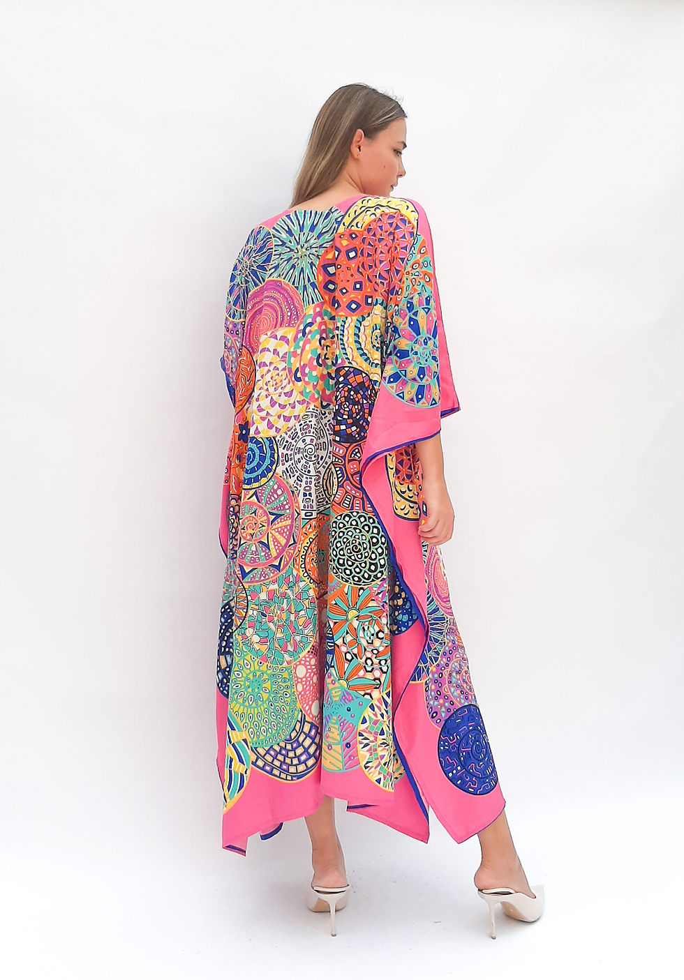 Thumbnail: Summer Kaftan Silk Twill- Resort Wear Caftan Luxury Dressing Cruise