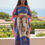 Thumbnail: Silk Kaftan Horse Print Theme : Beach Wear Resort, One Size Fit All Dress