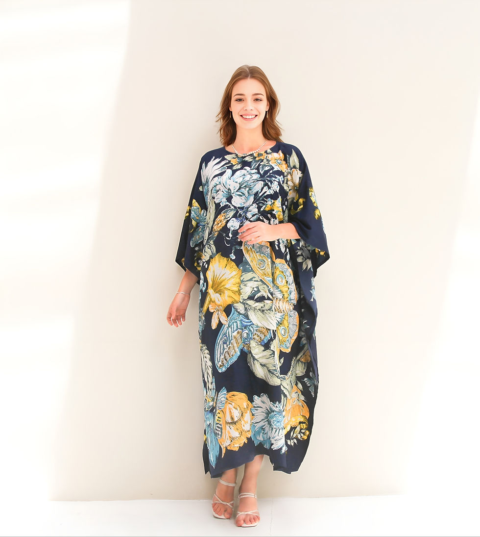 Miniature : Forest kaftan maxi dress- Luxury kaftan buttferfly dress night gown Gift