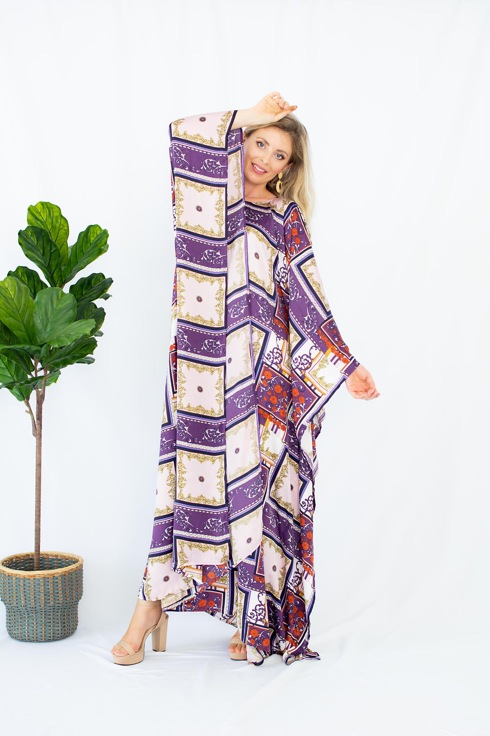 Miniature : Museodesign Kaftan Beach Wear, Plus Size Kaftan Silk Kaftan Resort Wear