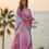サムネイル： Pink Kaftan Silk Dress- Luxury Designer Gown Pucci Style- Perfect for Beach