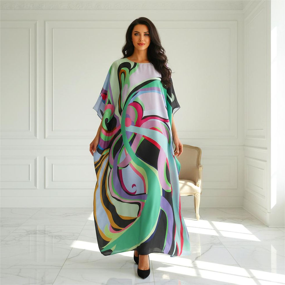 縮圖：Luxury kaftan designer dressing gown, Summer Caftan Holiday