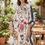 Thumbnail: Twill Silk Kaftan Floral Dress : Comfort Resort Wear, Beach Gown for Her