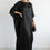 Miniaturbild: Black kaftan silk dress - One Size Fit All - Custom Made Free of Charge