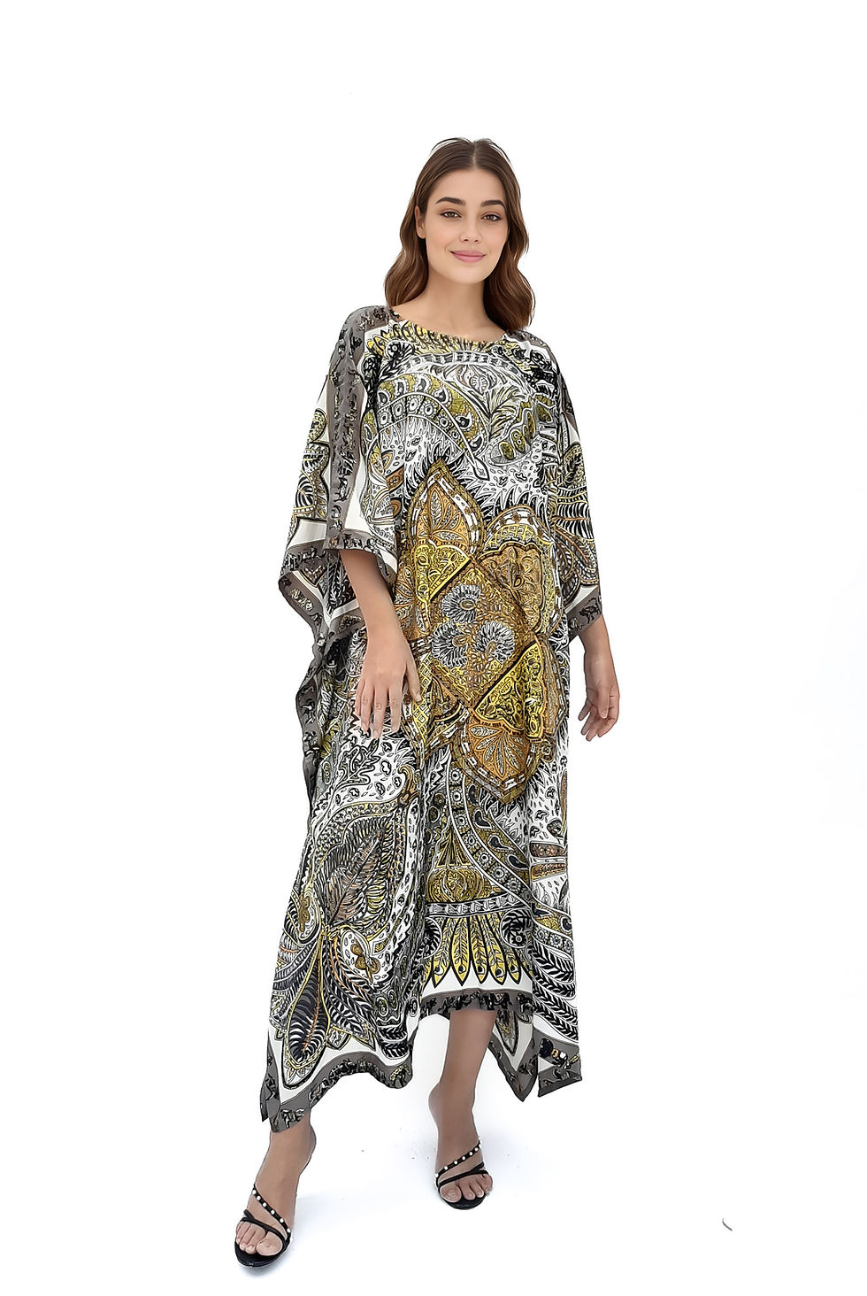 Miniature : Paisley kaftan vintage elegant dress- summer kaftan lounge wear- kaftan delivery