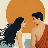 Cover art of a man and woman in roman style clothing.