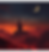 a fantasy image with a fiery horizon featuring a dark medieval tower in the distance with