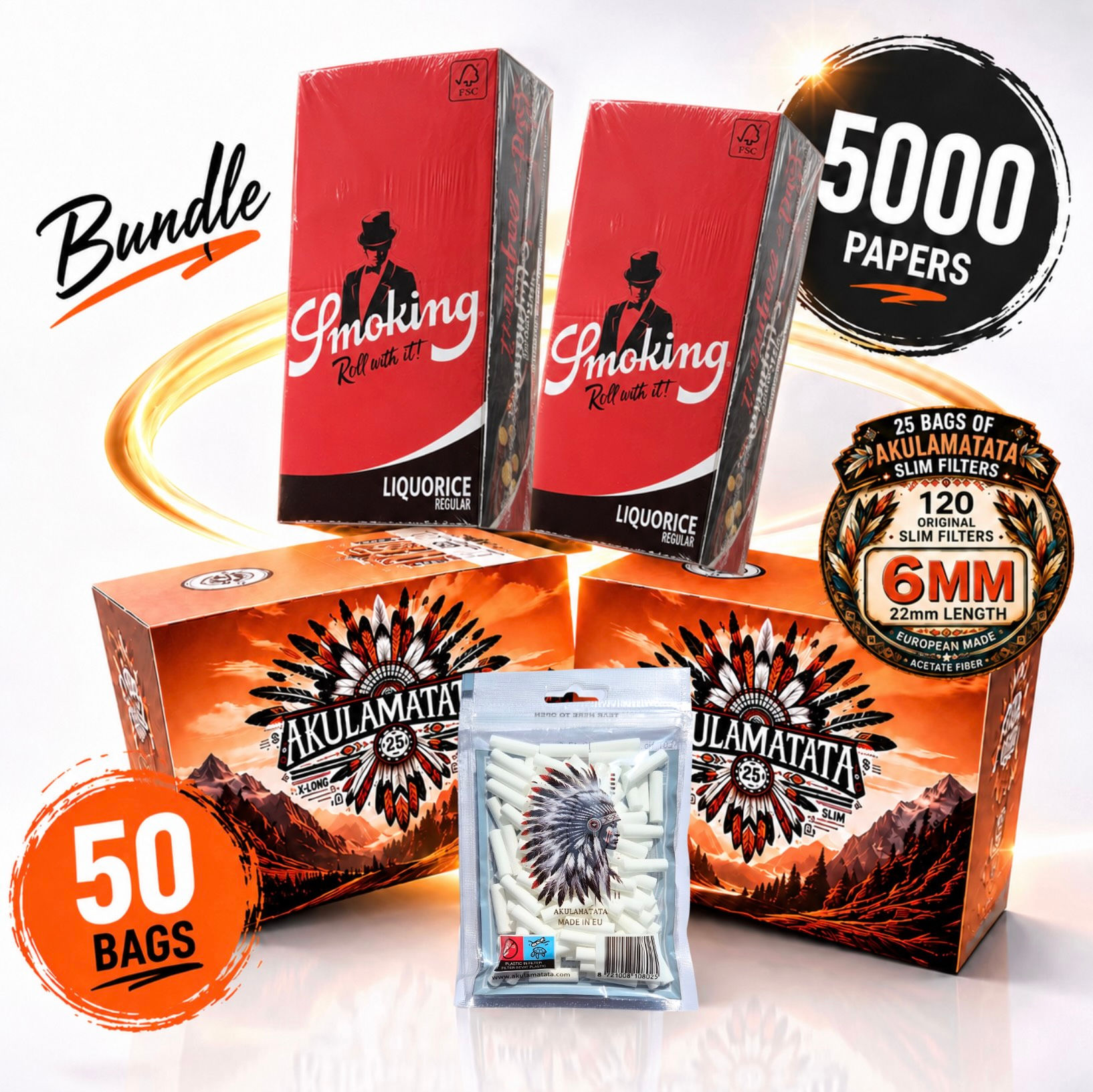 Smoking Liquorice + AKULAMATATA Slim Filter Bundle €88.69