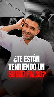 Man in white shirt scratching his head with a skeptical expression, next to bold Spanish text