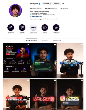 Instagram profile of a content strategist featuring viral content tips, and carousel posts